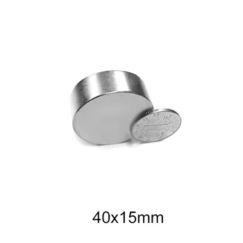 1/2/3PCS 40x15 mm Veliki, Močni Magneti 40mmx15mm Stalni Krog Magnet 40x15mm Debele Neodymium Magnetni Super Močna, 40*15