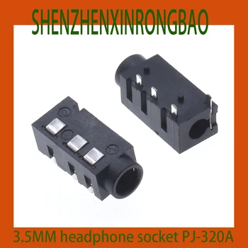 10Pcs 3,5 MM Odprtino za Slušalke Vtičnico Audio Slušalke Hole3+1Horizontal Inline 4-Pin 320A Okolju Prijazno Fosfor-Baker