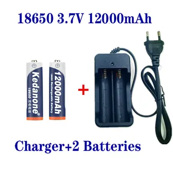 18650 Baterija Akumulatorska Baterija 3,7 V 18650 12000mAh Zmogljivosti Li-ionska Akumulatorska Baterija Za Svetilko, Baklo Baterija+Polnilec