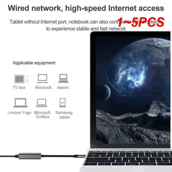1~5PCS Tip C Ethernet Adapter Omrežno Kartico USB Tip-C Do 100 mb / s RJ45 Lan Internet Kabel Za MacBook RAČUNALNIK Windows XP 7 8 10