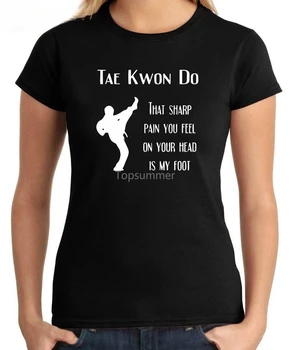 2019 Nov Prihod Ženska T-Shirt Majica Ženska T Majica Donna Taekwondo Ostro Bolečino Temno 100% Bombaž Na Tee Majice Majica
