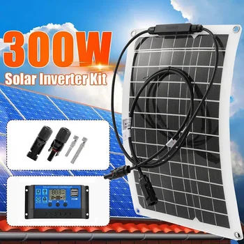 20W-300W Prilagodljiv Solarni Plošča 12V Polnilec Dvojno USB Z 10-100A Krmilnik Sončne Celice Moč Banke za Telefon, Avto, Jahto RV