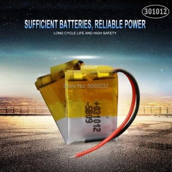 2pcs 30mAh 3,7 V 301012 litij-polimer lipo baterijo za ponovno polnjenje za GPS, MP3, MP4 PAD DVD DIY bluetooth slušalke ali zvočnik