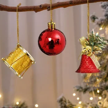 32pcs/set Mini Boben Božič Obesek Pisane Christmas Tree Okraski Čar Za Družinske Počitnice Božič Okraski Stranka Noel