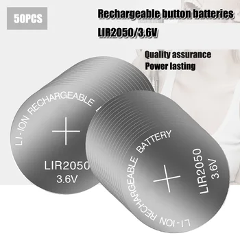 50PCS/VELIKO Polnjenje gumb Baterija LIR2050 3,6 V kolesarske svetilke LED polnilna litij-ionska