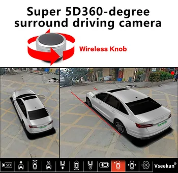 5D 360 kamera za avto 360 panoramski avto kamera 360 ptica pogled kamere sistem podpira AHD1080p output modelov vozil združljiv