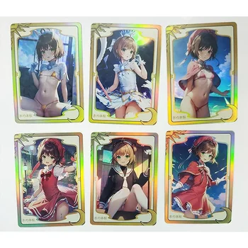 6Pcs/set Diy Jaza, ki Card Captor Kinomoto Sakura Series Color Flash Kartice Kawaii Darilo Igrača Igre Anime Zbirka Kartic