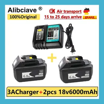 Alibciave Original BL1860 Polnilna Baterija 18V 6000mAh Litij-ionska za 18v Akumulator BL1840 BL1850 BL1830 BL1860B+3A Polnilnik