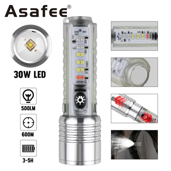 Asafee S21 EOS Mini Svetilka LED s Teleskopskim Zoom UV Svetloba, ki je Baklo za ponovno Polnjenje Nepremočljiva Handlight Rep Magnetni Keychain Lučka