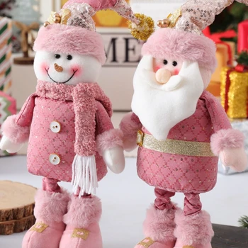 Božič Roza številne stalne Ročno Plišastih Lutka z Zložljive za Okras Božič Darilo Festival Dekoracijo Dnevna Soba Dekor
