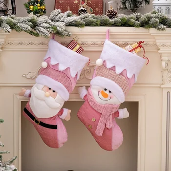 Božično Okraševanje Nogavice Otrok Darilo Candy Bag Santa Snjegović-Nogavice Visi Božično Drevo Ornament