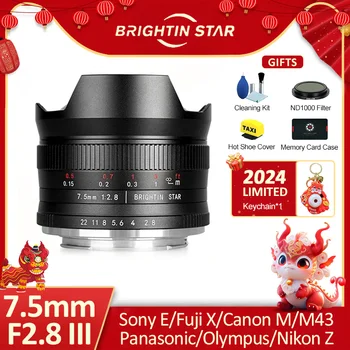 Brightin Star 7,5 mm F2.8 III Ultra Wide Angle Fisheye Objektiv Kamere Za M43 Panasonic, Olympus, Nikon Z Sony E Fuji XF Canon EOS M
