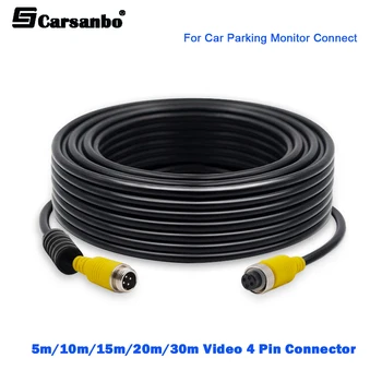 Cansanbo Izhod Kabel 4 Pin Konektor 5m/10m/15m/20m/30m Video za Parkirni prostor Monitor Priključite Na Avto Kamera Zadaj