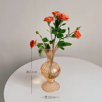 Cvet Vazo za Namizni Okras v Dnevni Sobi Dekorativna Vaza Rose Namizni Terarija Steklene Posode Namizje Tabela Rastlin Vaza