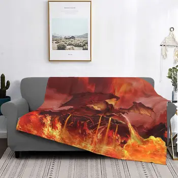 Dragon Živali Odeje Žamet Tekstilne Dekor Požara dihanje Lahki Prenosni Vrgel Odeje za Kavč na Prostem Preprogo Kos
