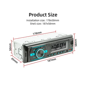En Din Car Audio Bluetooth Car Stereo Sprejemnik z LCD Zaslonom AM/FM Radio, MP3 Predvajalnik, USB, SD, AUX APP Nadzor