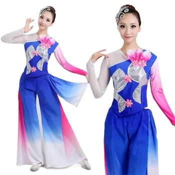 Faza Obrabe Kitajski Folk Dance Kostumi Yangge Oblačila Klasične Uspešnosti Square Boben Ljubitelj Moderne