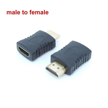 HDMI je združljiv moški-ženska naravnost adapter za kabel, ženski črni priključek za napajalnik za HDTV Polno 1080p video Kamere