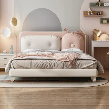 Izdelek se lahko meri. Otroška postelja dekle preprosto moderno dekle posteljo plast cowhide roza dvojno črkovanje zajec d