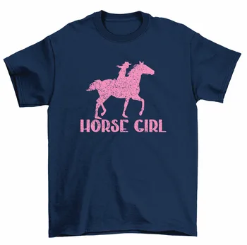 Konj Deklica, Konj Jahalen T-Shirt Ženske dolgimi rokavi, Unisex