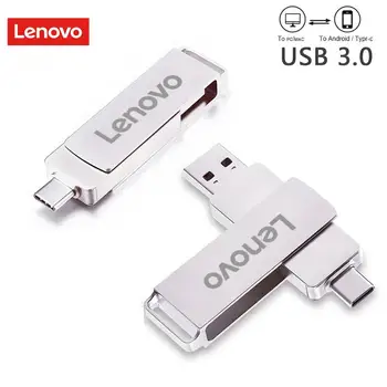 Lenovo 2v1 ključek USB Tip-c Pendrive 2TB 1TB 512G 128GB 256GB High Speed USB Stick Nepremočljiva Flash Disk Mendrive