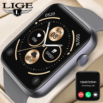 LIGE 1.83 Palčni Pametni Watch Bluetooth Telefonski Klic Pomočnika Hitro Odgovori Sporočil Moške Gledajo GPS Športni Razdalja Smartwatch Moški