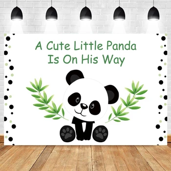 Ljubek Mali Panda Newborn Baby Tuš Rojstni Dan Ozadje Fotografije Zelenih Listov Ozadje Za Foto Studio Vinil Photophone