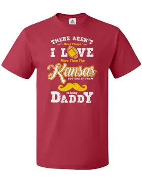 Ljubim Kansas Nogomet Vendar Mi Očka Več Očeta Darilo Unisex Tee Tshirt