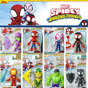 Marvel Legende figuric Spiderman Q Verson 4 inch Spidey In Njegove Neverjetne Prijatelji Ironman Figur Toy Model Lutka Otroci Darila