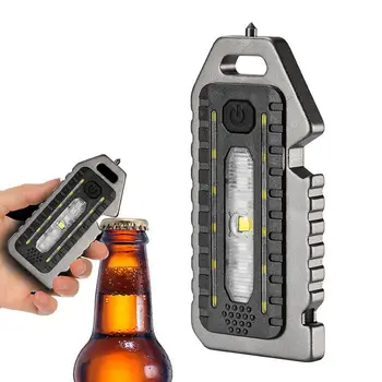 Mini Led Svetilka Keychain 5 Načini Prenosna baterijska Svetilka LED Iskalnim Okno Kladivo, Odpirač za Steklenice, Piščalka Design za ponovno Polnjenje