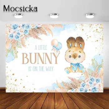 Mocsicka Rabbite Baby Tuš Ozadje za Fante Modra Srčkan Zajček Je Na Poti v Ozadju Otroci Portret Studio Rekvizitov, Banner