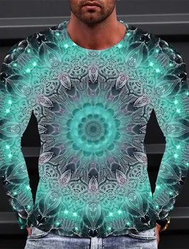 Moška majica s kratkimi rokavi Tee Tee Grafično Tehnologijo Oblačila Oblačila 3D Tiskanja na Prostem Priložnostne Dolg Rokav Tiskanja Modni Oblikovalec Preprosta