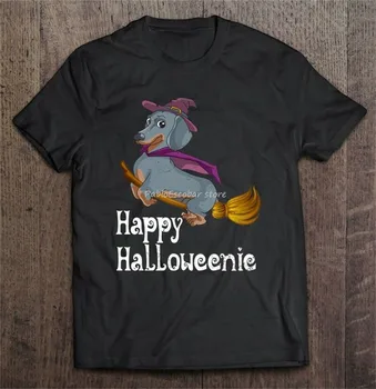 moške bombažne majice Vesel Halloweenic Jazavičar Letijo Na Metlo Različica Moških najstniških T-Shirt Zaslona po Meri Natisnjeni Tee Majica