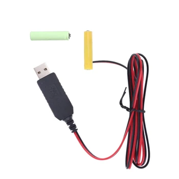 Napajanje USB Pretvornik Eliminators Kabel Zamenjajte 2pc 1.5 V LR03 AAA Priključek QXNF