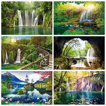 Narava Pokrajino Slap Gorskih Voda Fotografija Ozadje Reke, Jezera, Gozdove Krajino, Portret, V Ozadju Soba Dekor