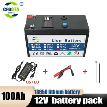 Novo 12V 100Ah litij-ionska Baterija Litij-Železo Fosfat Baterije, Vgrajene v BMS Za Solarni Čoln+12,6 V Polnilnik