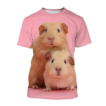 Novo Zasnovan Zdravljenje Serije Moda Živali prašička 3D Tiskanje Srčkan prašička Vzorec T-shirt