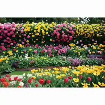 Pomladni Cvet Rože Pokrajino Fotografija Kulise Dekor Vrt, Cvetlični Lonec Rastline Prilagojene Otrokom Foto Ozadje Rekviziti