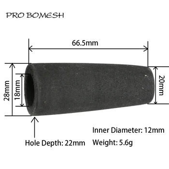 Pro Bomesh 4Pcs/Paket 6.65 cm 5.6 g Notranje Diam 12 mm EVA Zadnji Ročaj Split Oprijem Črni Barvi DIY Ribiško Palico Stavbe Komponenta Popravila