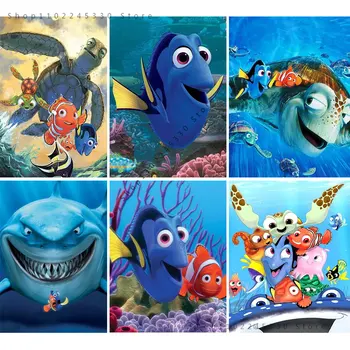 Risanka Iskanje Nemo Platno Slikarstvo Disney Anime Slike, Plakati, Tiskanje Wall Art Otroci Soba Dekor Doma Sodobno Dekoracijo