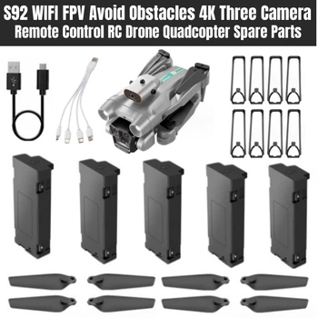 S92 WIFI FPV bi se Izognili Ovire, 4K Tri Kamere, Daljinski upravljalnik RC-Drone Quadcopter Rezervnih Delov 3,7 V 1800MAH Baterija/Propeler/USB