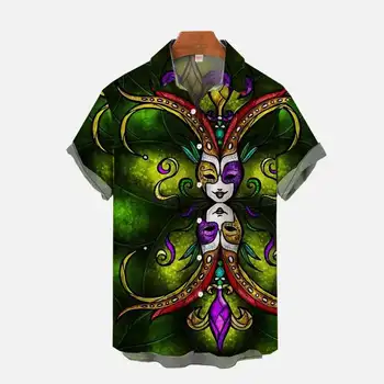 Sodoben Vzorec Tiskanje moška Majica Kratek Rokav hawaiian-shirt K11