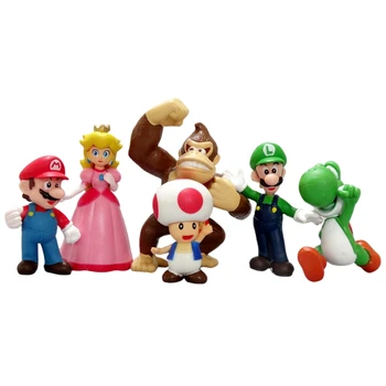 Super Marija Serije Akcijska Figura, Igrače Mario Bros Luigi Yoshi Osliček Kong Wario Anime Model Okraski Otrok Rojstni Dan Darila