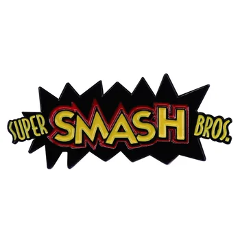 SUPER SMASH BROS Težko Emajl Pin Video Igre Logotip Broška Gaming Navdušence Darilo