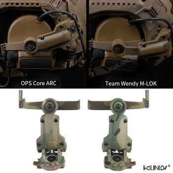Taktično Slušalke Železniškega Nosilec 360° Vrtljivost za TAC3/Serija C Slušalke Nosilec Adapter Fit OPS Jedro LOKA, M-LOK Vojaška Čelada