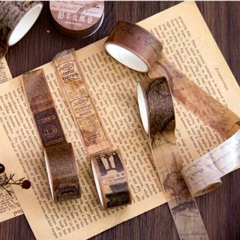 Trgatev Stare Angleške Črke Zemljevid Vozovnice Dekorativni Washi Papir, Lepilni Trak, Retro Scrapbooking Nalepke Nalepke List Tiskovine