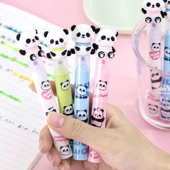 Ustvarjalne Panda 3 Barve Označevalniki Kawaii Označevalec Peresa DIY Scrapbooking List Načrtovalec Dekoracijo Orodje za Risanje Šolske Potrebščine
