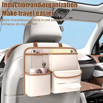 Visoka Zmogljivost Nastavljiv Avto Škatla za Shranjevanje Backseat 5 Torba za Prtljažnik PU Usnje, usnjeni Sedež Organizatorjev Multi-uporabite Vrečko Organizator Nazaj Avto W H3U9