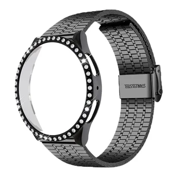 Za Samsung Galaxy Watch 4 5 6 44 mm 40 mm Trak Diamond Pokrov Zaščita Za Galaxy Watch 4 40 mm 44 Zapestnica iz Nerjavečega jekla
