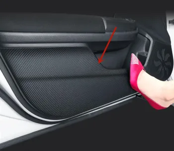 Za Skoda Kodiaq 2017-2021 usnje avtomobilska vrata, preprečevanje kick pad anti-kick nalepke anti-scratch varstvo avto dodatki